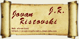 Jovan Ristovski vizit kartica